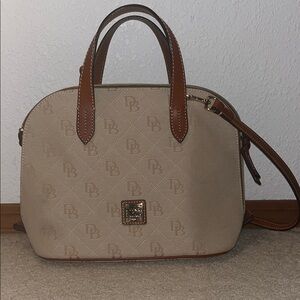 Dooney & Bourke Cream and Brown Monogram Purse